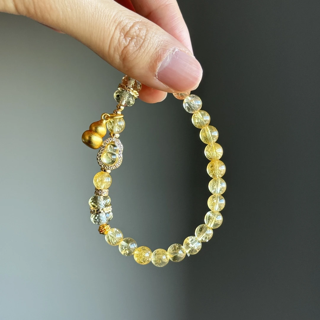 【小金库】巴西黄水晶葫芦个性百搭手串轻奢精致手链女