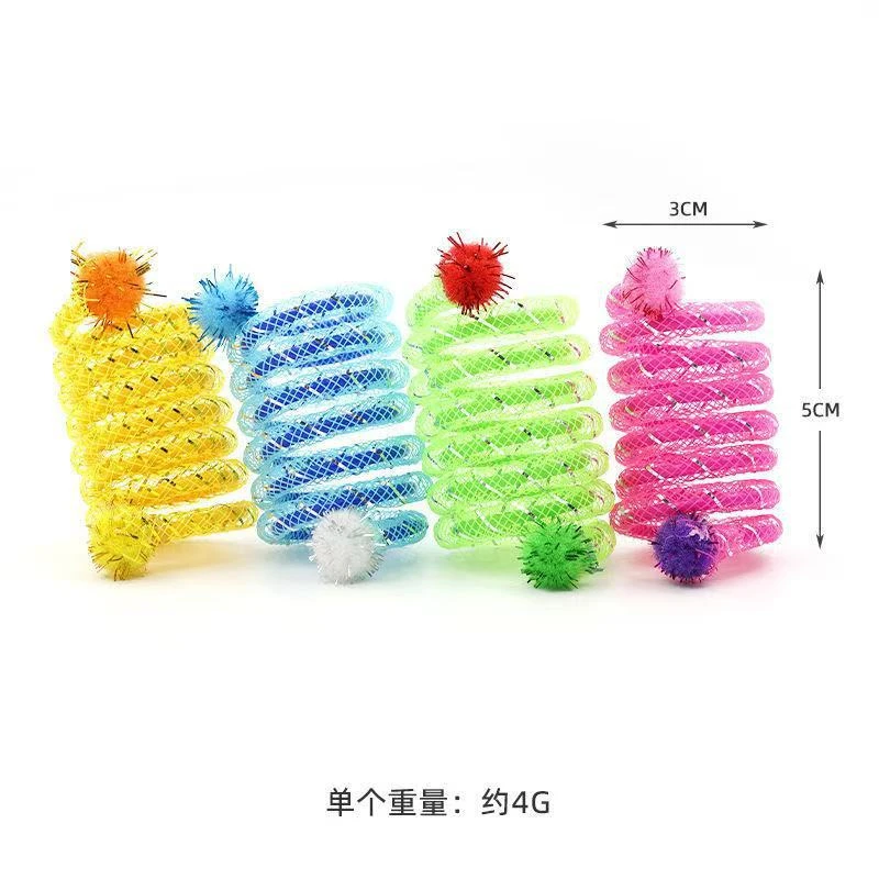 宠物彩色弹簧猫玩具弹力软管弹簧逗猫用品高颜值猫咪互动自嗨玩具