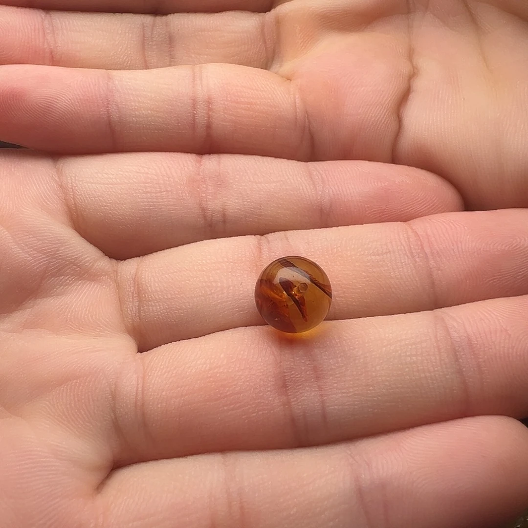 。***。蜜蜡未镶嵌颈饰花珀单珠
