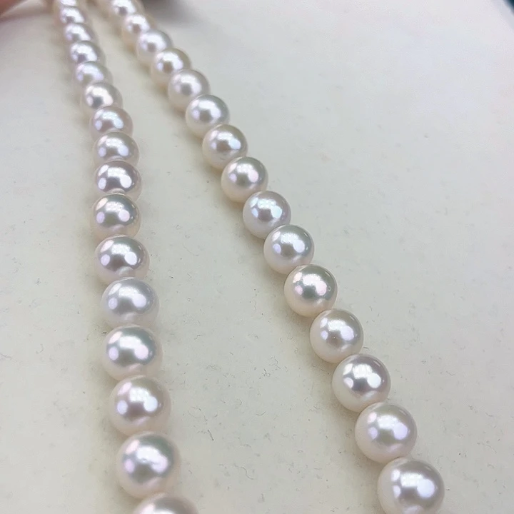 淡水珍珠颈饰银S925镶嵌9-10极光炫彩高品