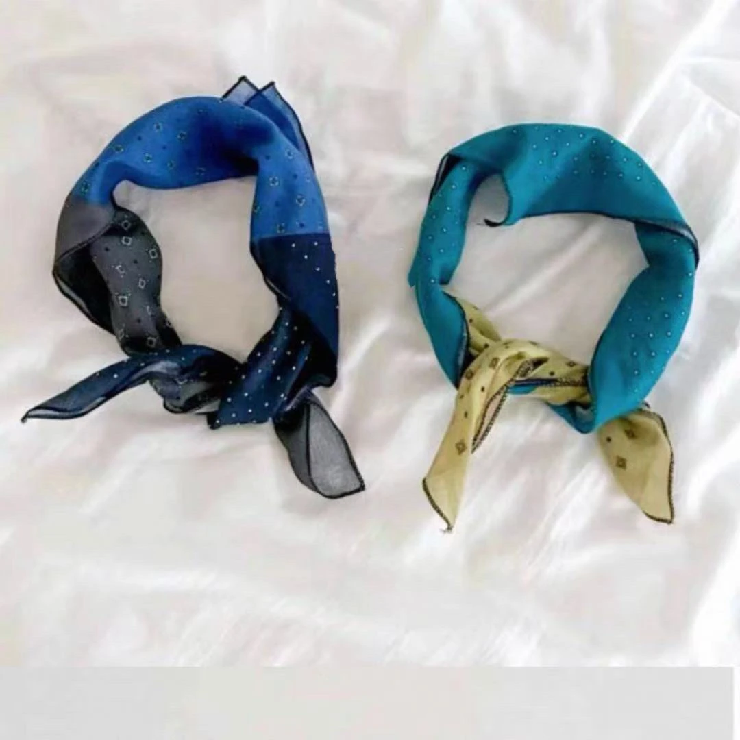 国现，韩国，拼色柔软气质圆点小方巾，包✈️