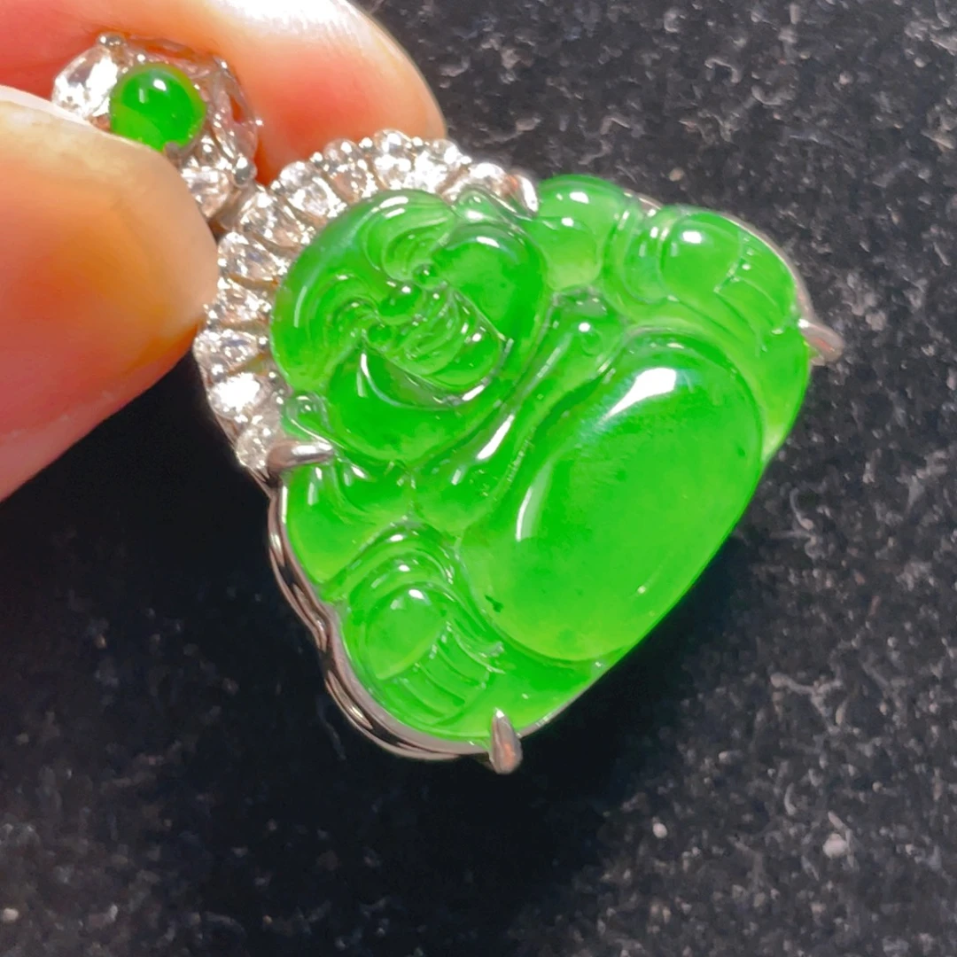 翡翠银S925镶嵌吊坠(不含链)