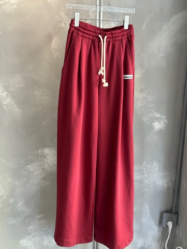 设计师风格腰头打褶抽绳长裤舒适休闲卫衣裤