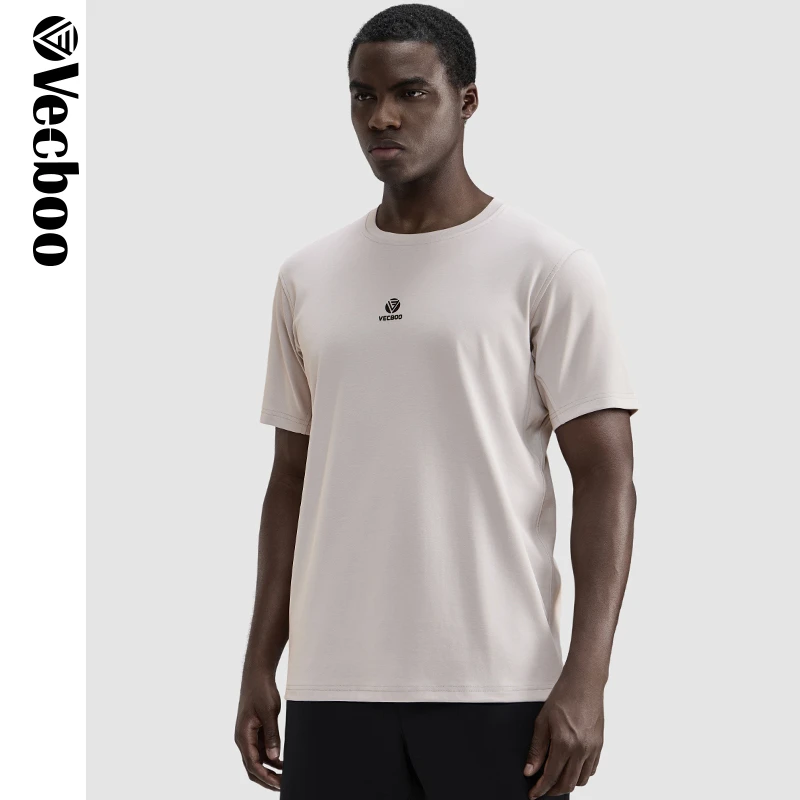vecboo男子篮球运动短袖休闲圆领短袖T恤夏季凉感重磅男宽松t恤