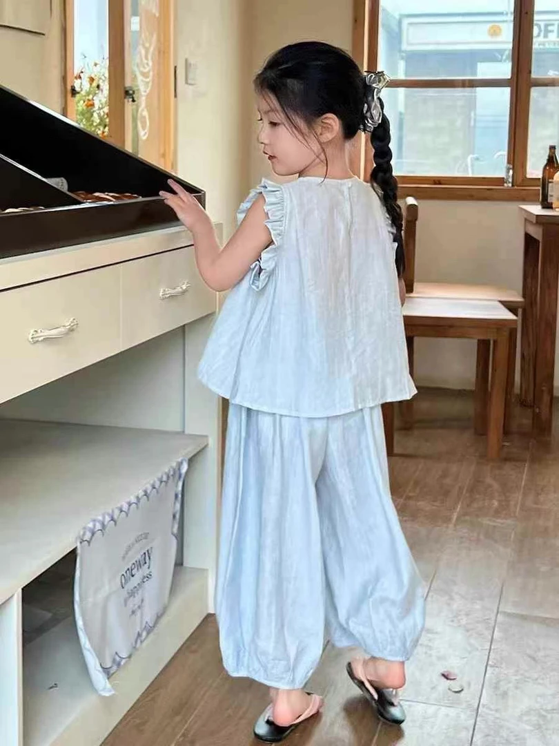 夏季韩版印花女童时尚套装