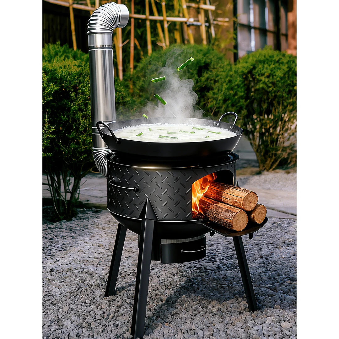 柴火灶家用烧木柴可移动地锅灶农村柴火炉新式取暖大锅台户外野营