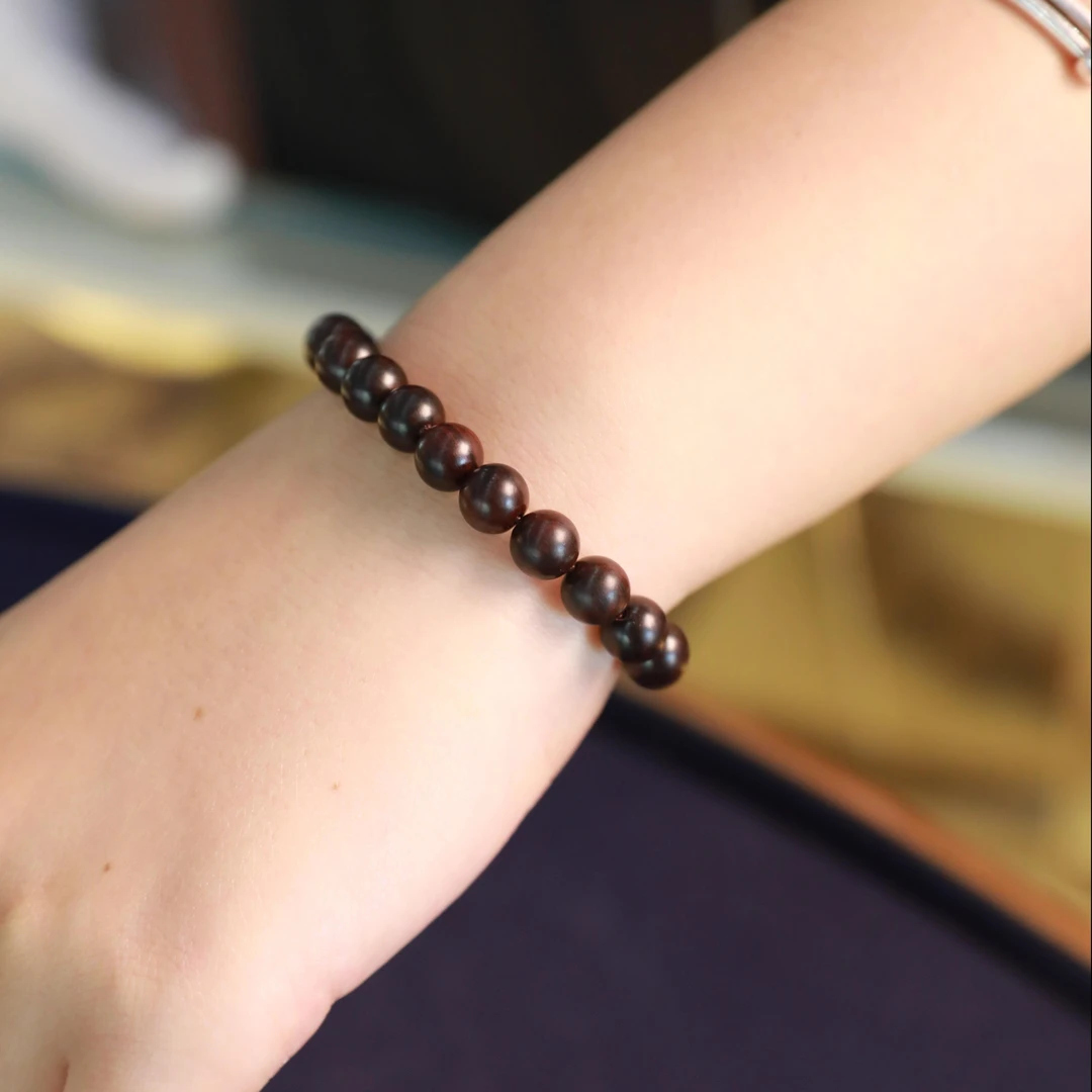 海南黄花梨8mm紫油梨老料降香黄檀圆珠新中式手链手串女文玩首饰