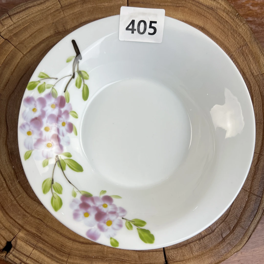 景德镇手绘釉中彩（食品级）喇叭盘花盘浅盘圆盘碟子菜盘餐盘405