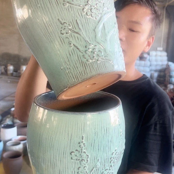 紫砂花盆高26口19