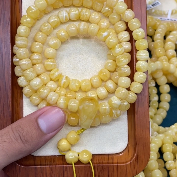 手链蜜蜡未镶嵌蜜蜡虎皮纹108