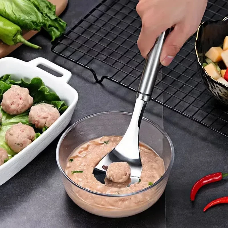 不锈钢肉丸制作器丸子勺肉丸勺 鱼丸勺 挤丸子神器丸子器
