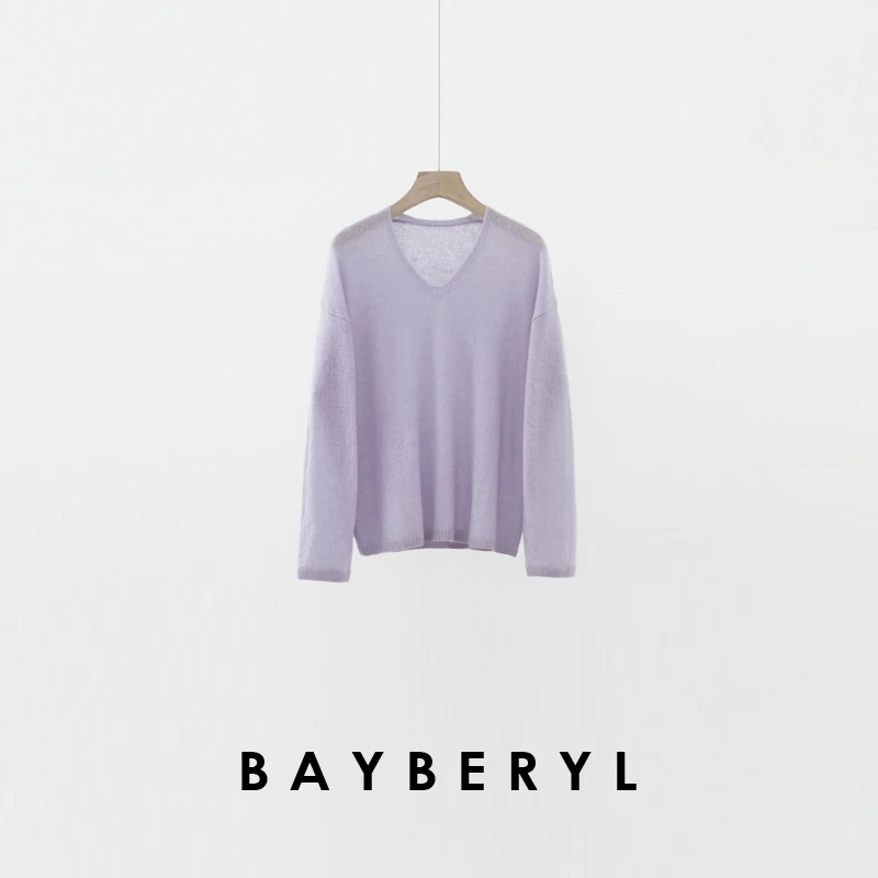 BAYBERYL老贝梦露*V领温柔气质柔软羊绒25春针织衫ZZS4L2805