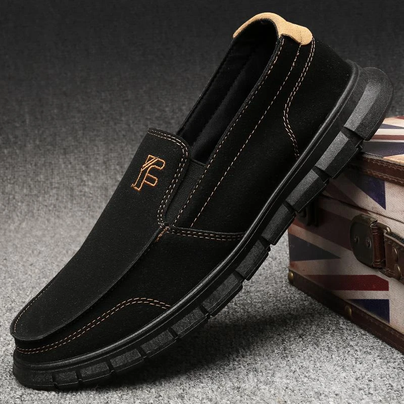 玛古芭男鞋轻奢韩版低帮透气帆布鞋夏季时尚百搭一脚蹬舒适休闲鞋