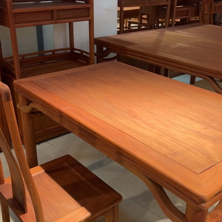 命***然花梨木类成套家具缅花圆桌138➕1椅