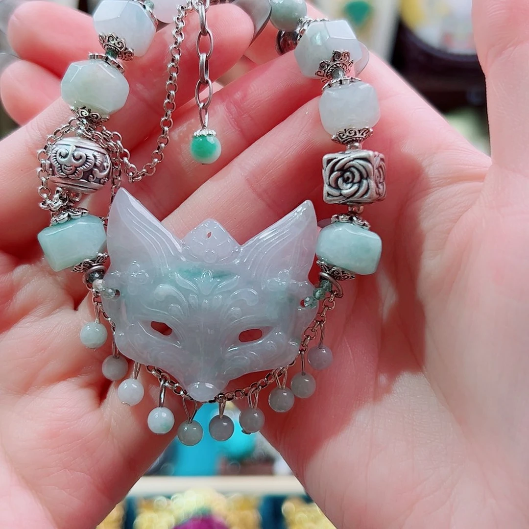 银S925镶嵌手链翡翠，