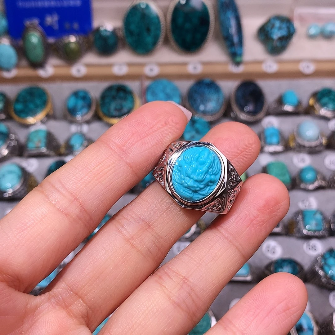 绿松石挂件银S925镶嵌?**?