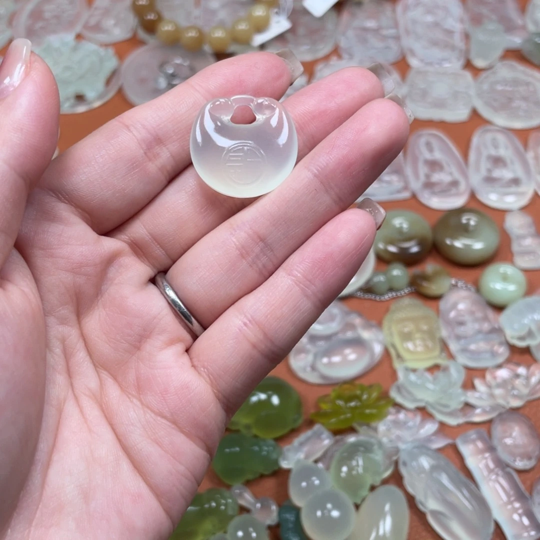 蛇纹石玉银S925镶嵌颈饰