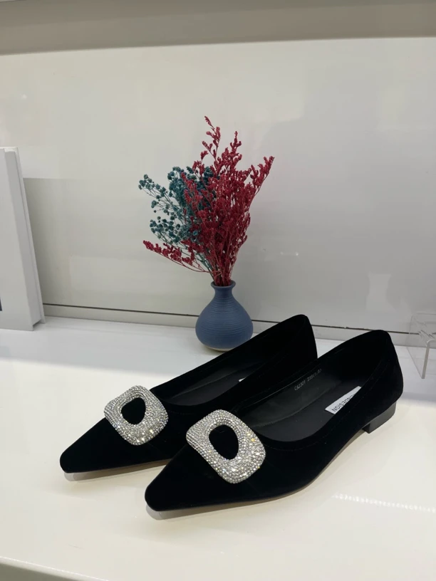 新款捡漏2025春款高端丝绒面料广州原版时尚小船鞋 平底潇洒百搭