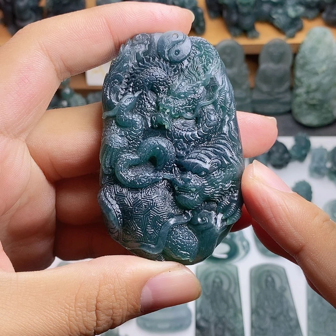 定制翡翠未镶嵌四神兽