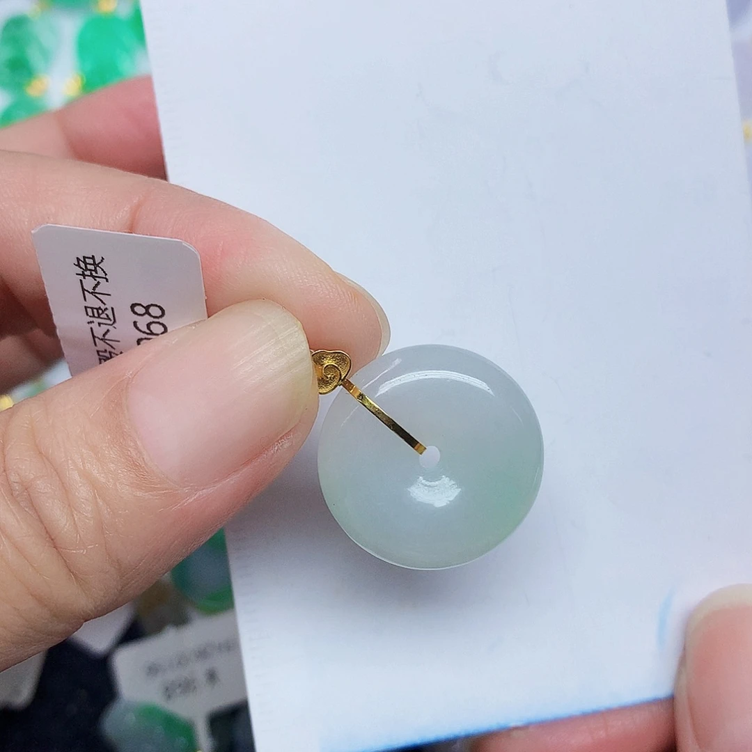 翡翠18K金镶嵌颈饰3679964