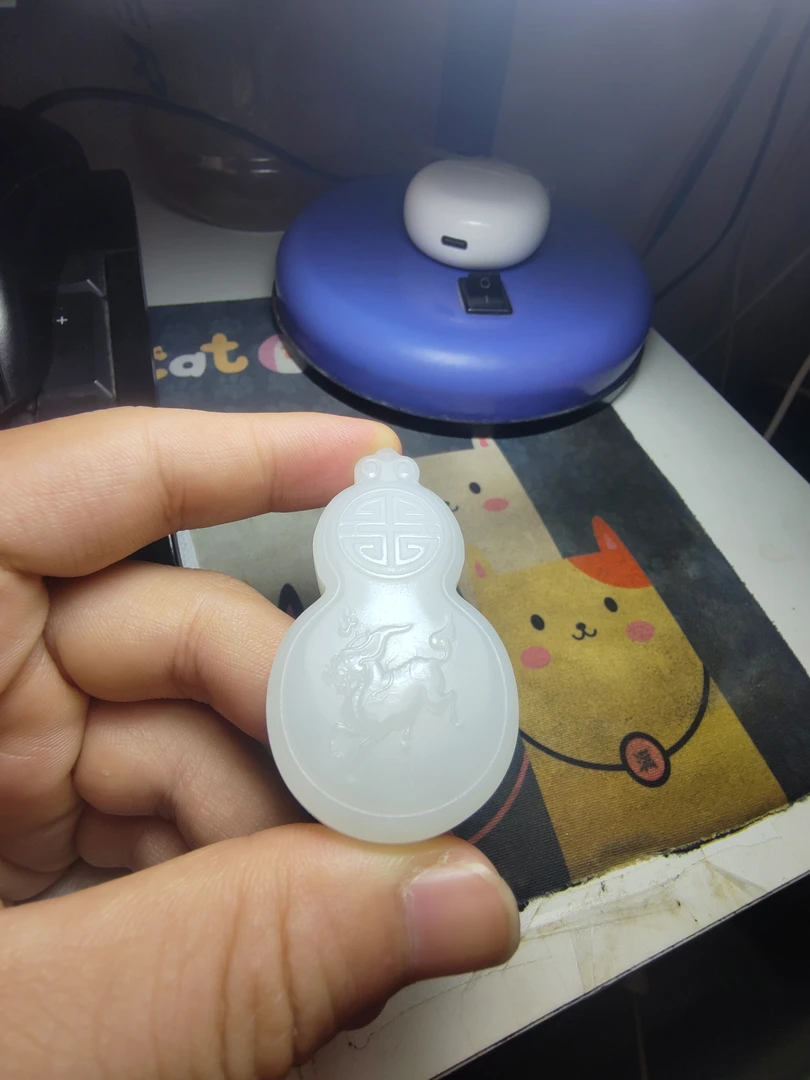 和田玉葫芦麒麟 福禄双全好寓意 36g