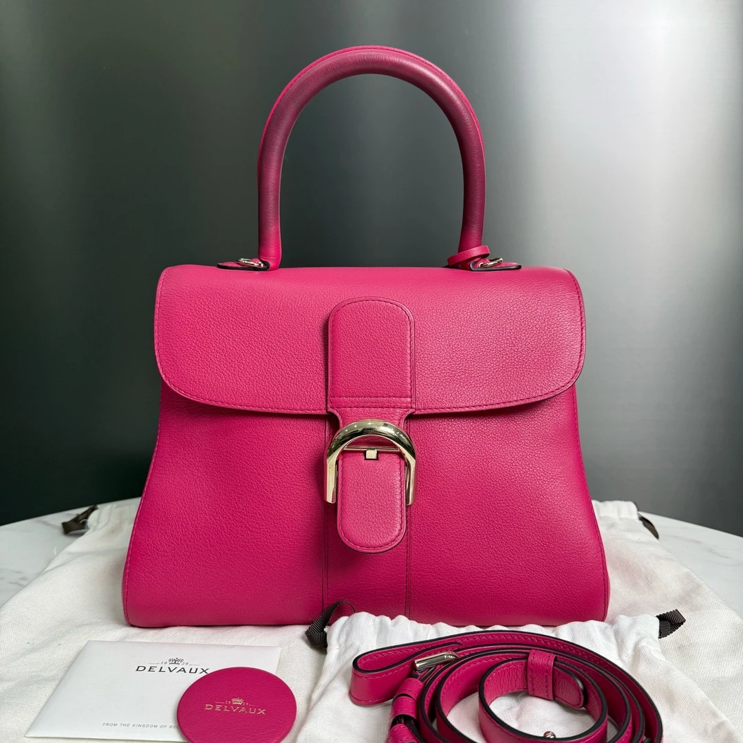 95新 Delvaux/德尔沃 德尔沃中号小牛皮单肩斜挎手提包16579499