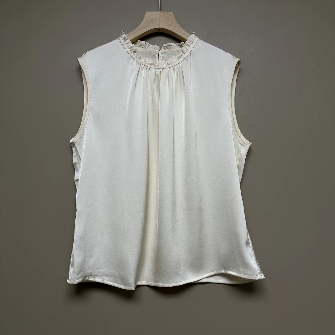 2025夏女士夏季新款无袖真丝简约背心百搭显瘦坎肩打底衫