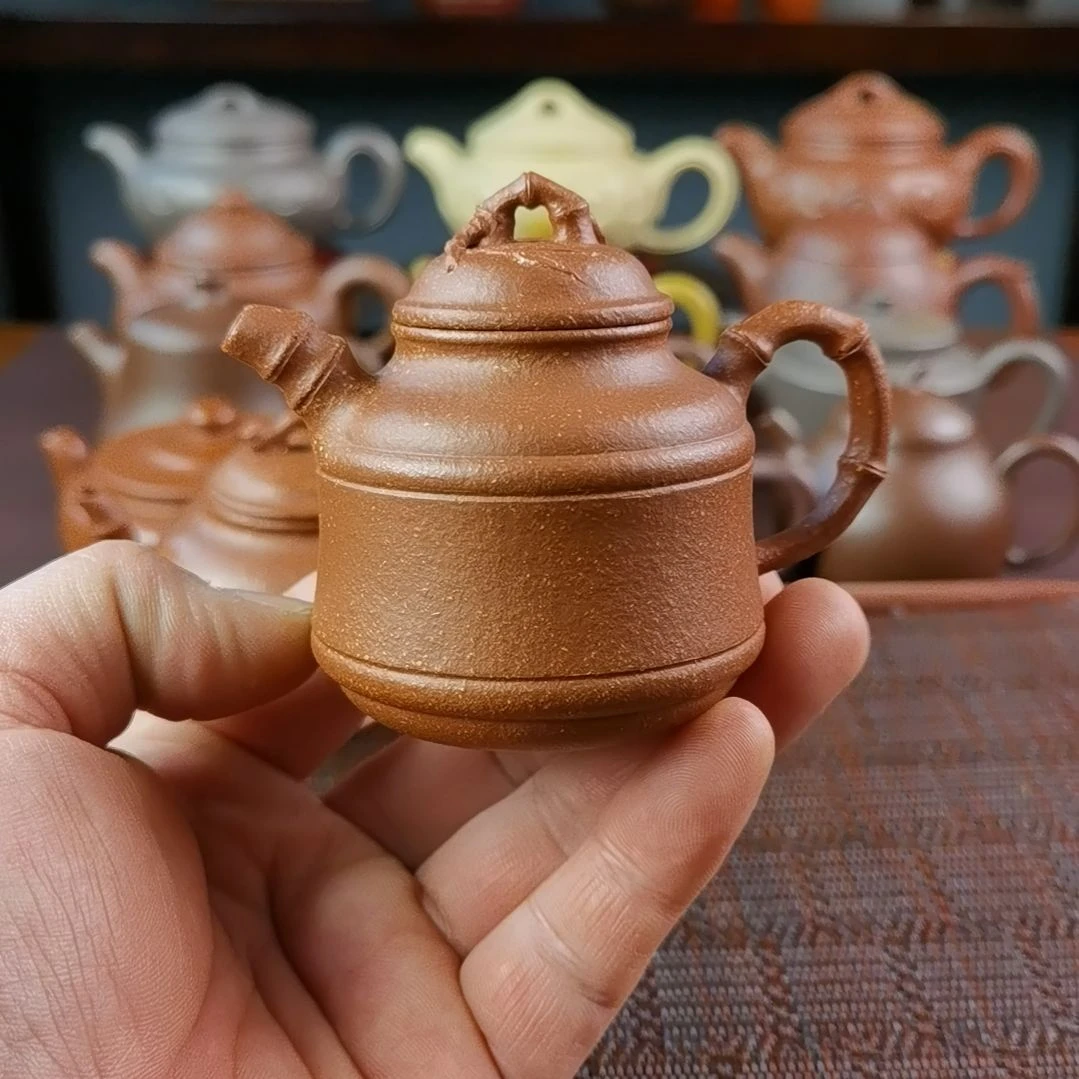 紫砂茶壶降坡圆竹鼎110CC