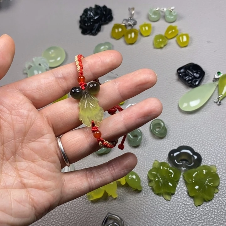 蛇纹石玉未镶嵌挂件耳饰耳环项链