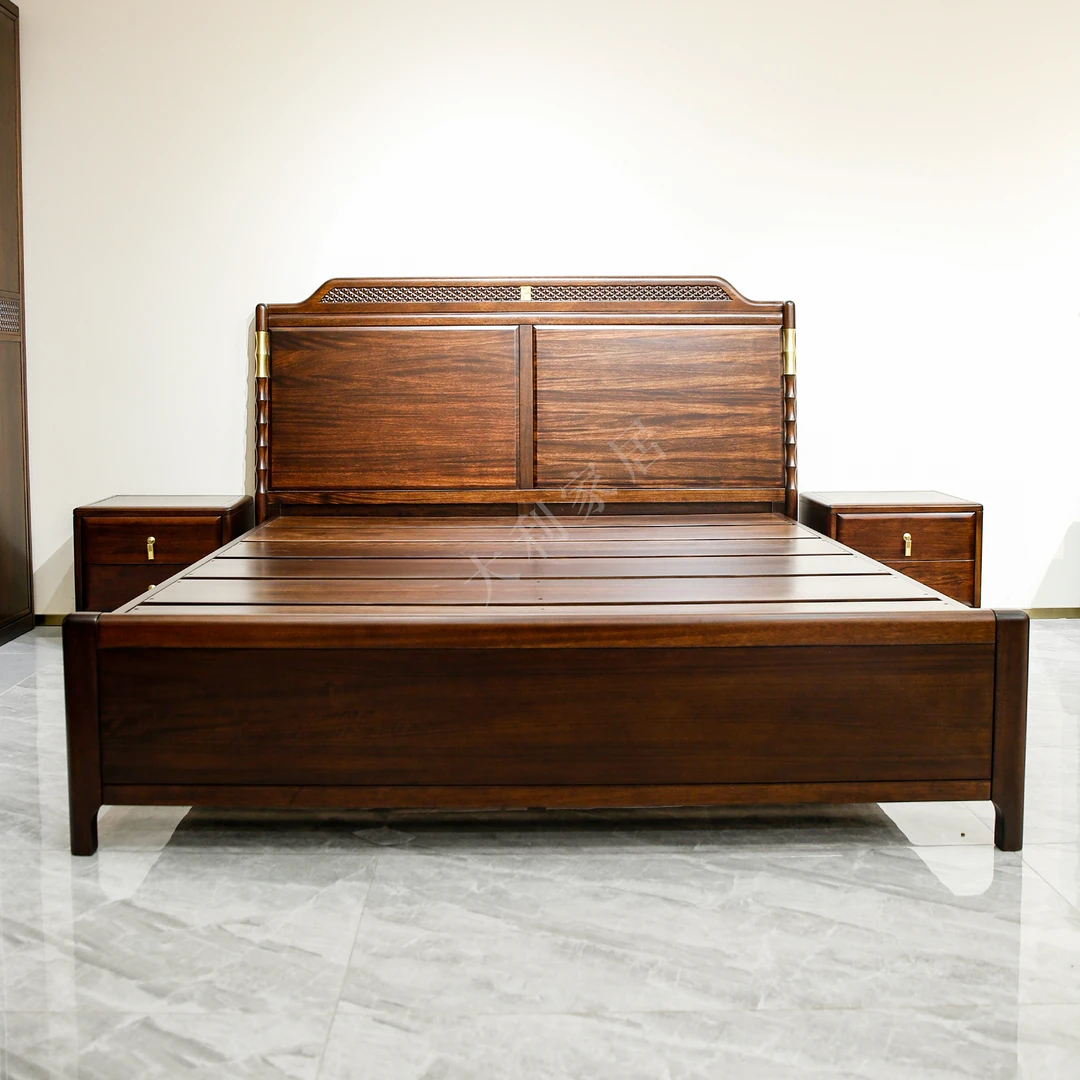 （大利家具）012-MJF851黑檀木大床新中式家用双人床主卧主卧室