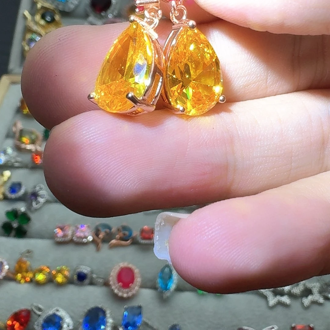 绿水晶戒指银S925镶嵌