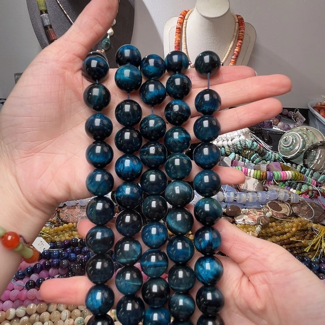 玛瑙/玉髓合金珠宝半成品C634蓝虎眼14