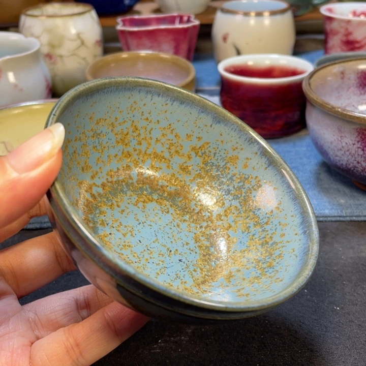 摆件钧瓷碳烧斗笠碗