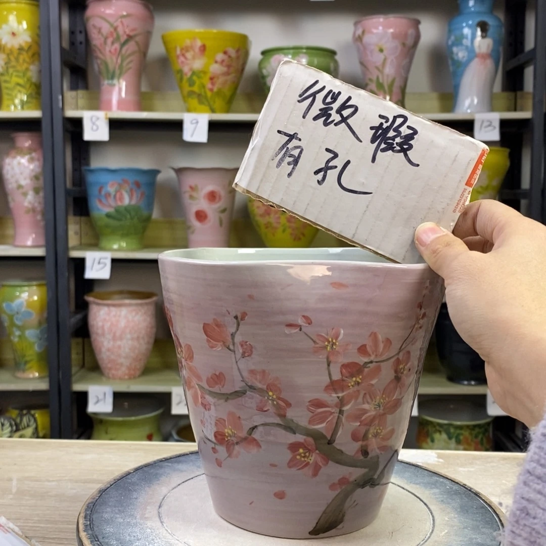 景德镇手工手绘陶瓷花盆