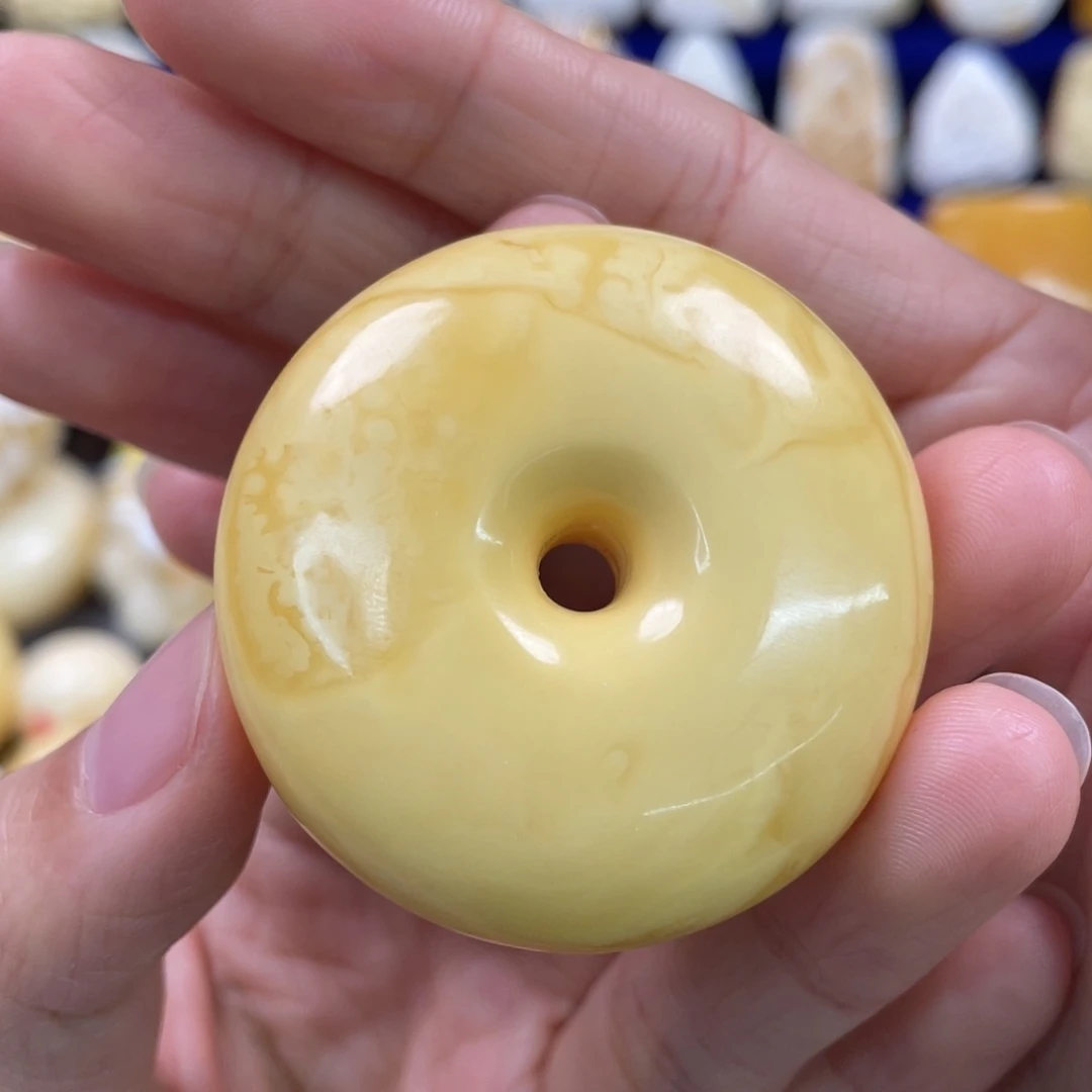 蜜蜡裸石未镶嵌琥珀蜜蜡平安扣吊坠