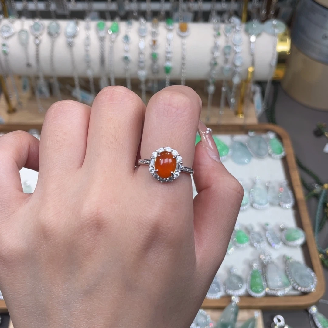 翡翠银S925镶嵌戒指