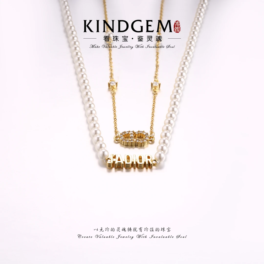 铜合金仿珍珠项链 轻奢精致珠珠叠戴百搭坠链项链（46cm）C-32869