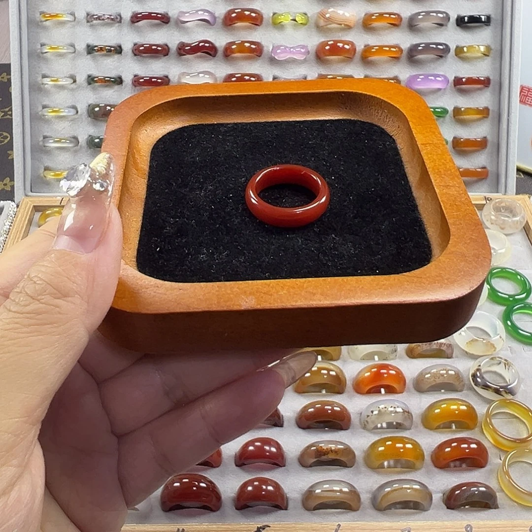 玛瑙/玉髓未镶嵌戒指B6不退换17.2港15