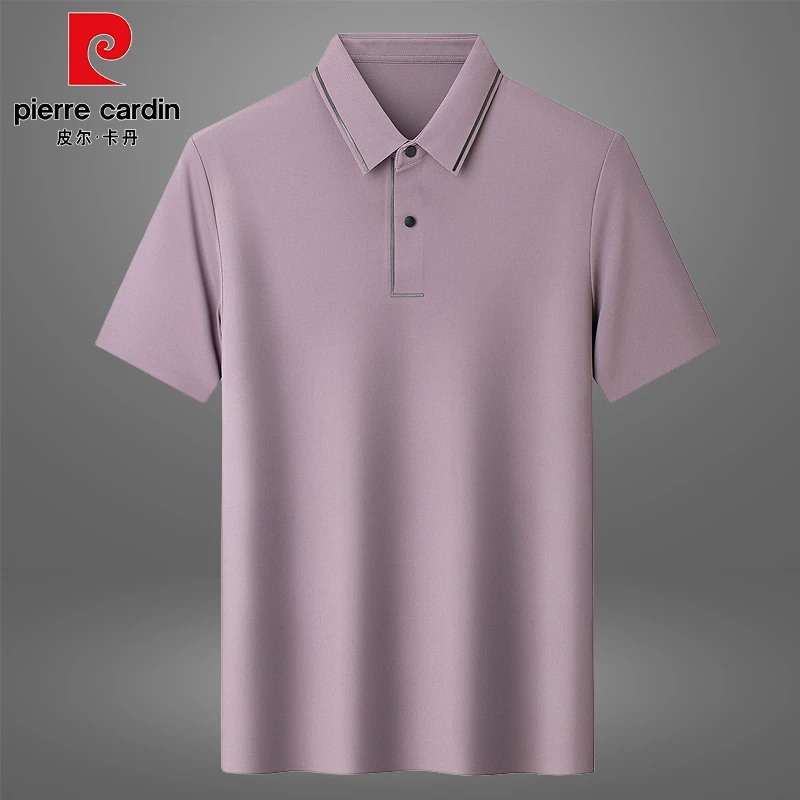 皮尔卡丹短袖T恤男士冰丝无痕短袖polo休闲上衣户外透气商务男装