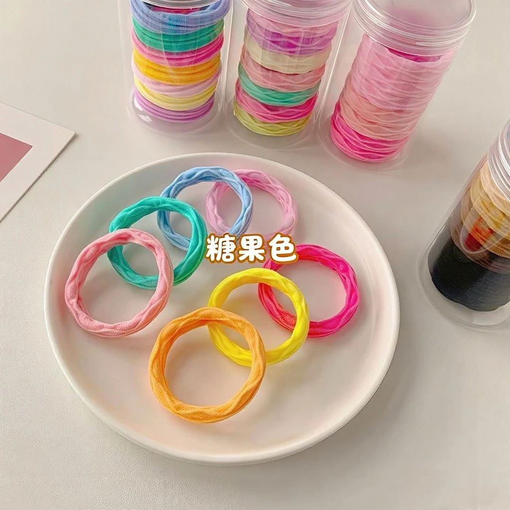 新款多巴胺头绳发圈多巴胺糖果色发绳高弹力耐用皮筋发圈女不伤发
