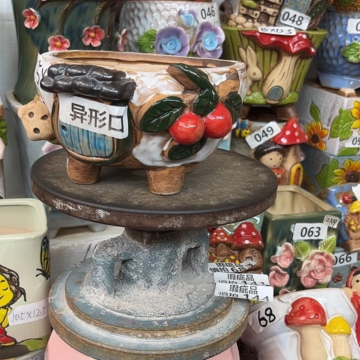 紫砂花盆粗陶材质多肉花盆