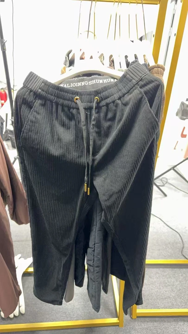 0104春夏新款休闲时尚松紧腰雪尼尔显瘦时尚百搭休闲小脚长裤