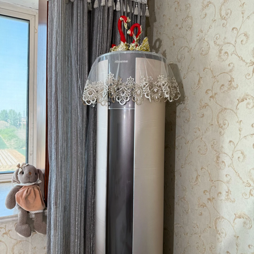 HS131（80圆）六角网纱玛瑙灰圆柱空调防尘盖巾