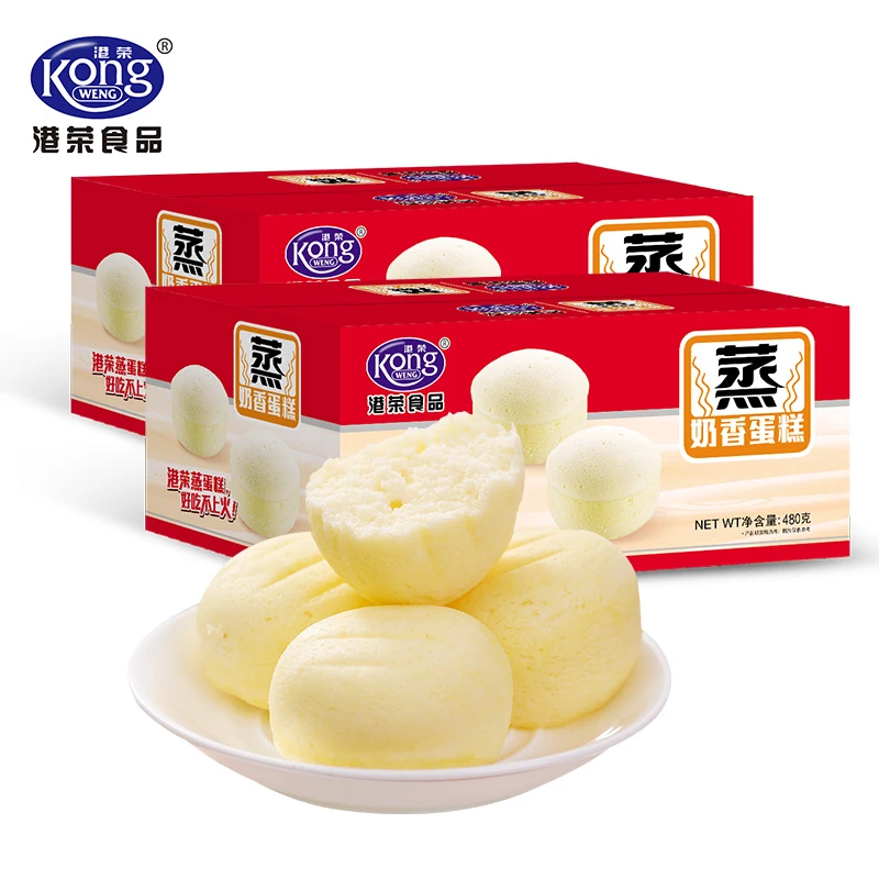 【经典奶香】港荣蒸蛋糕奶香味480g优质好吃的早餐零食糕点