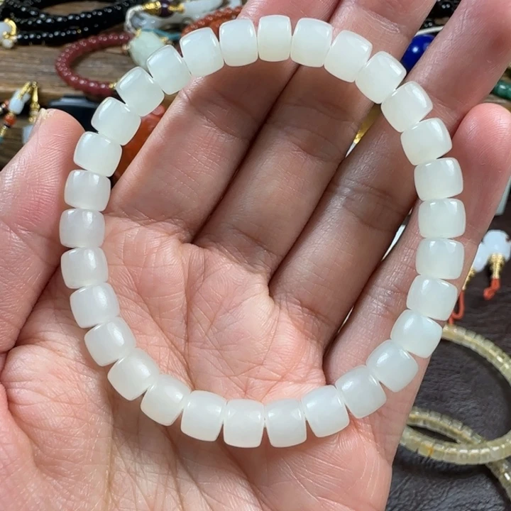 和田玉未镶嵌手串和田白玉