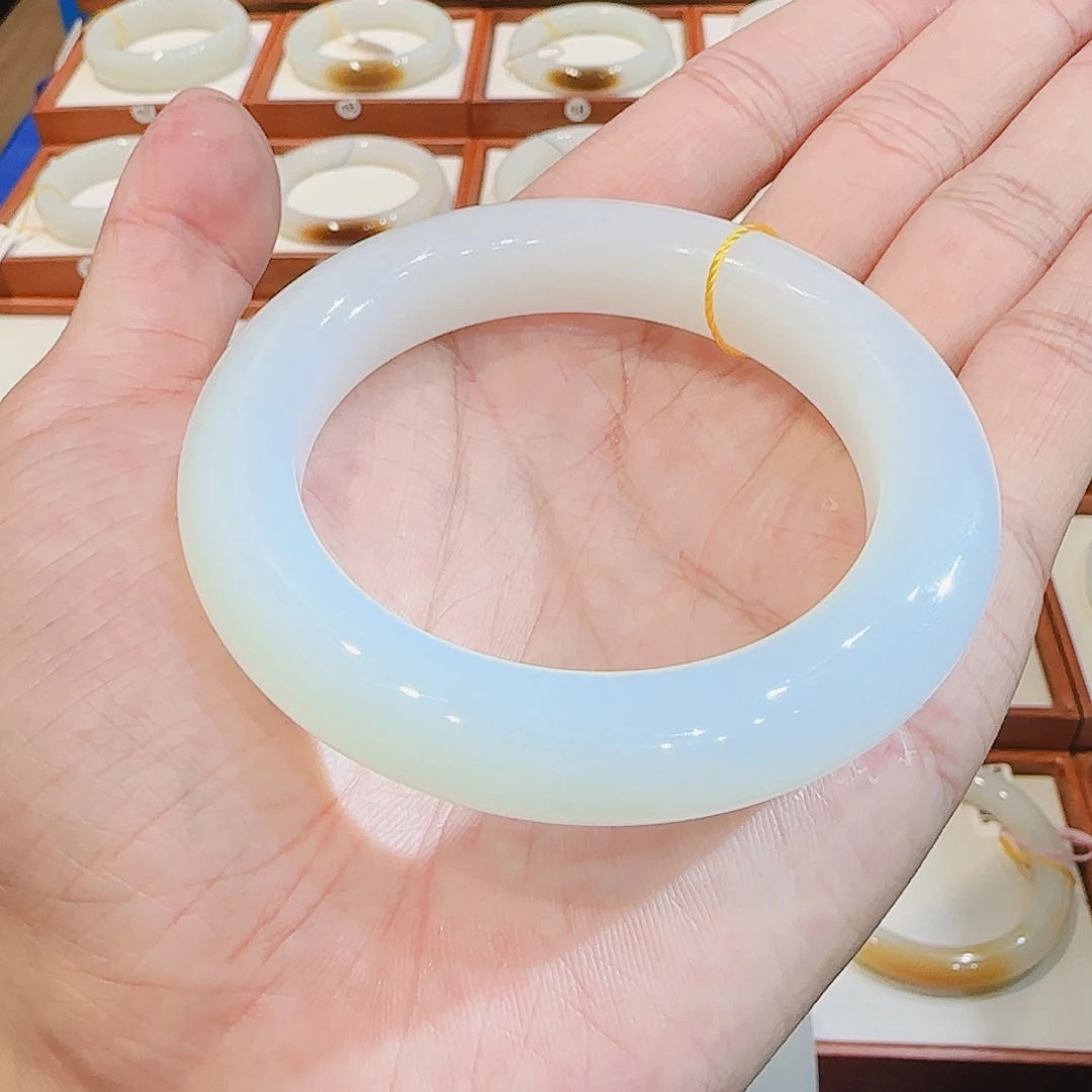 和田玉未镶嵌手镯新疆羊脂白玉55 56 57