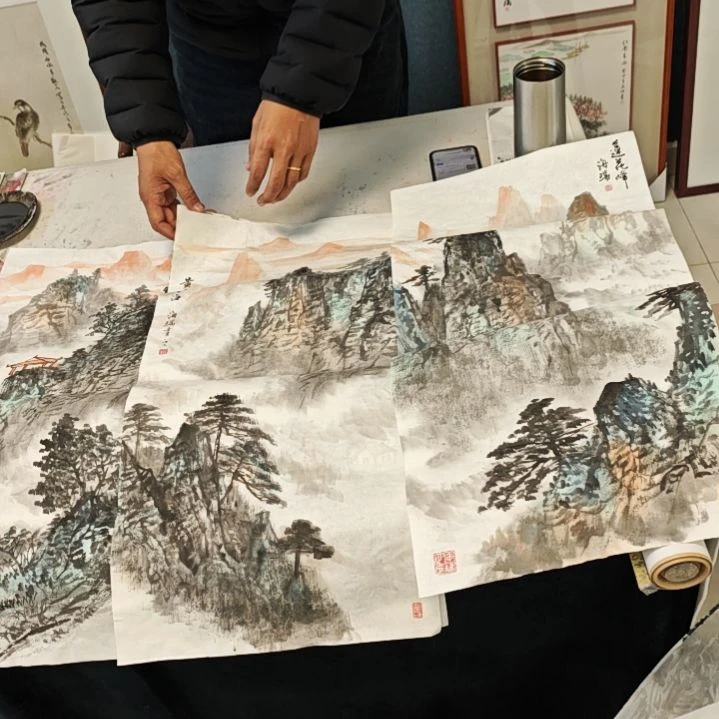 国画贾海瑞老师现场定制