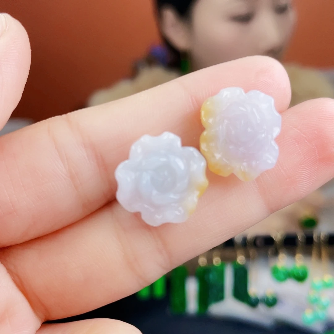 翡翠未镶嵌耳饰饰品