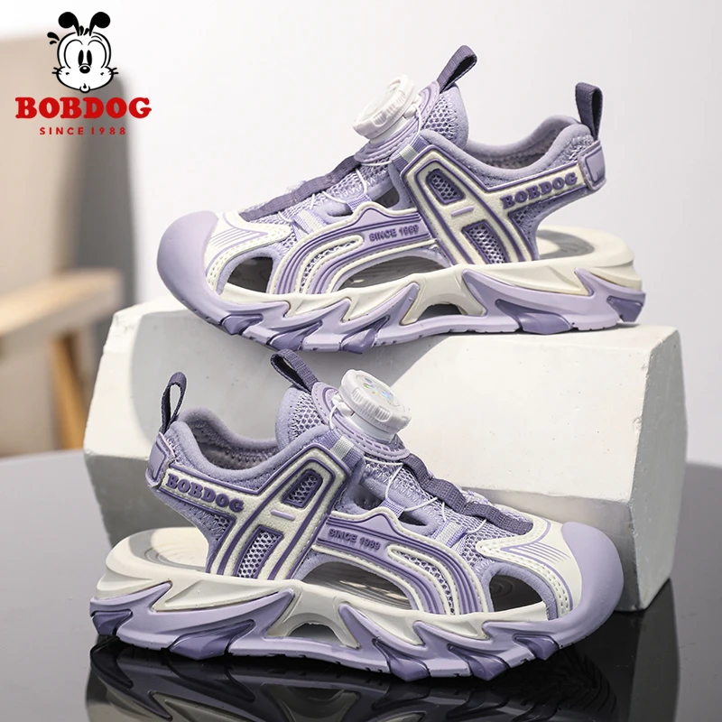 Bobdog/巴布豆男女童夏季包头凉鞋2025新款休闲软底透气儿童鞋子