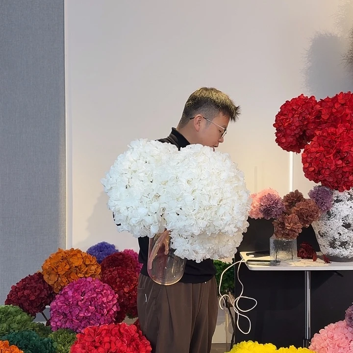 漂色永生大叶绣球3枝 白